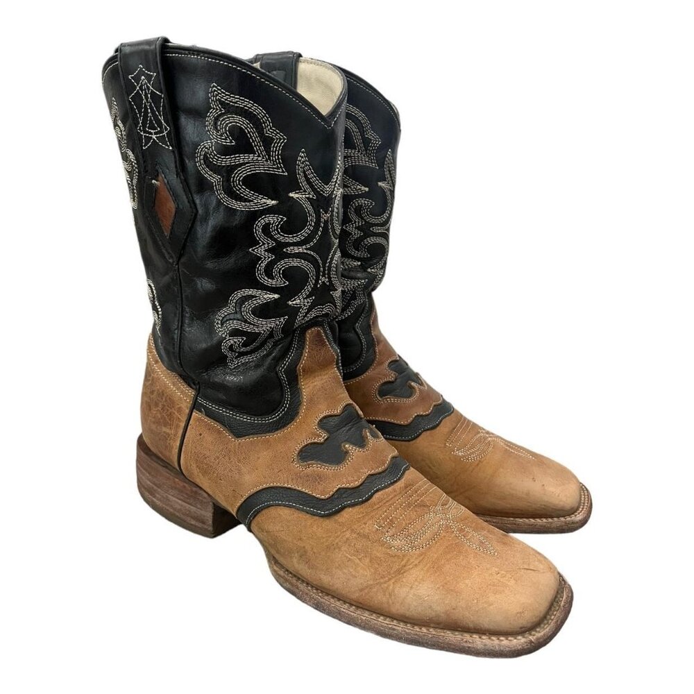 J.B. Dillon Swain Western Brown/Black Leather Boots